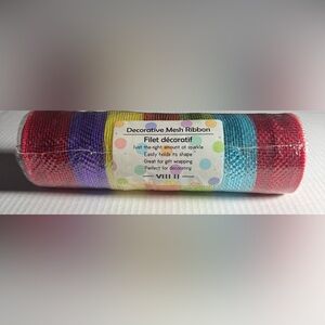 Colorful Decorative 10" Mesh Ribbon for Crafts and Parties.